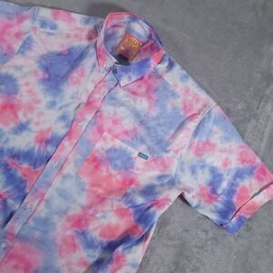 RSVLTS Shirt Adult 2XL Kunuflex Pastel Tie Dye Pink Blue Short Sleeve AOP